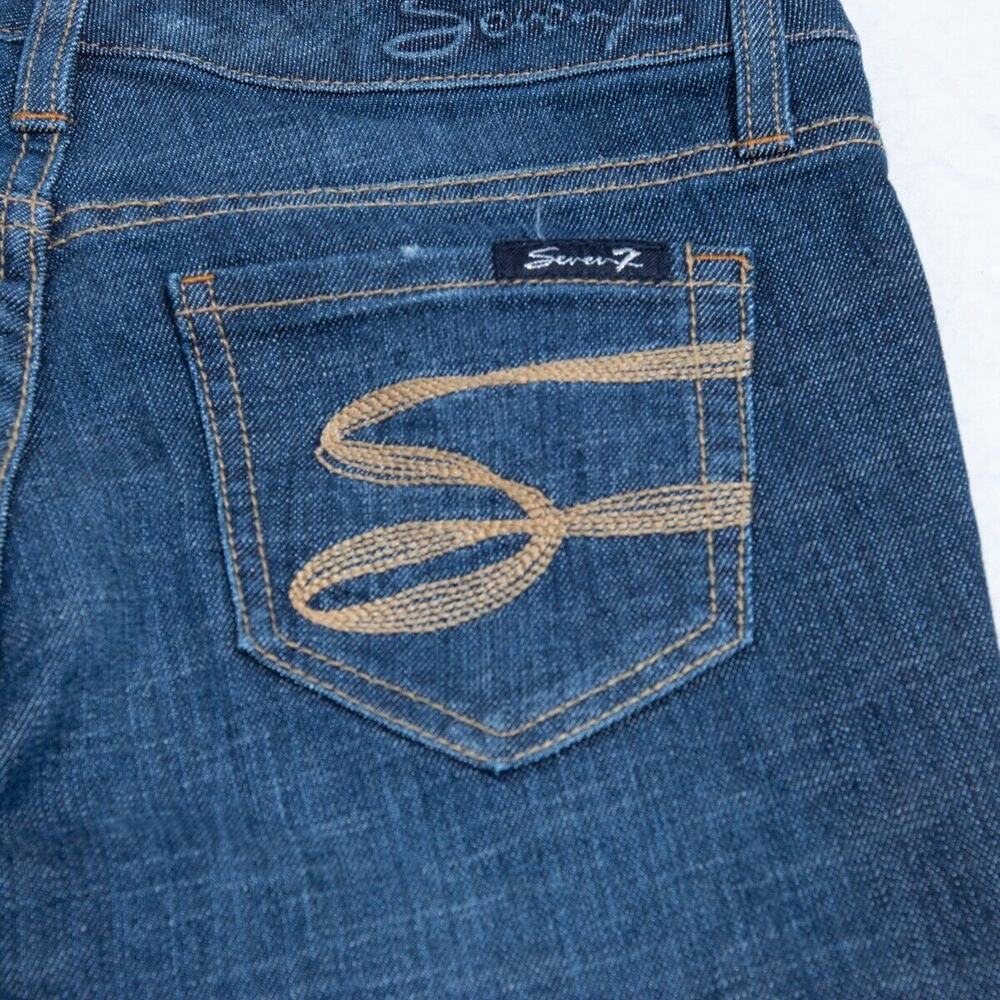 Seven7 Studio Jeans Womens 4 - 28x31 Flare Dark Blue Wash - Picture 10 of 12
